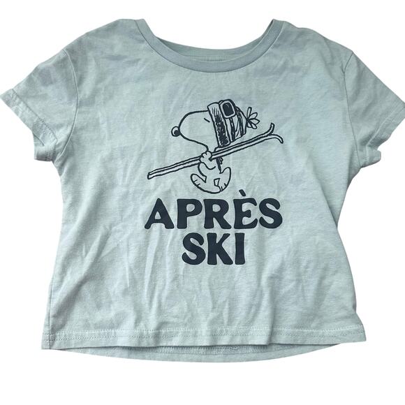 Peanuts Aéropostale Snoopy Après Ski Cropped Tee XS - Picture 2 of 4